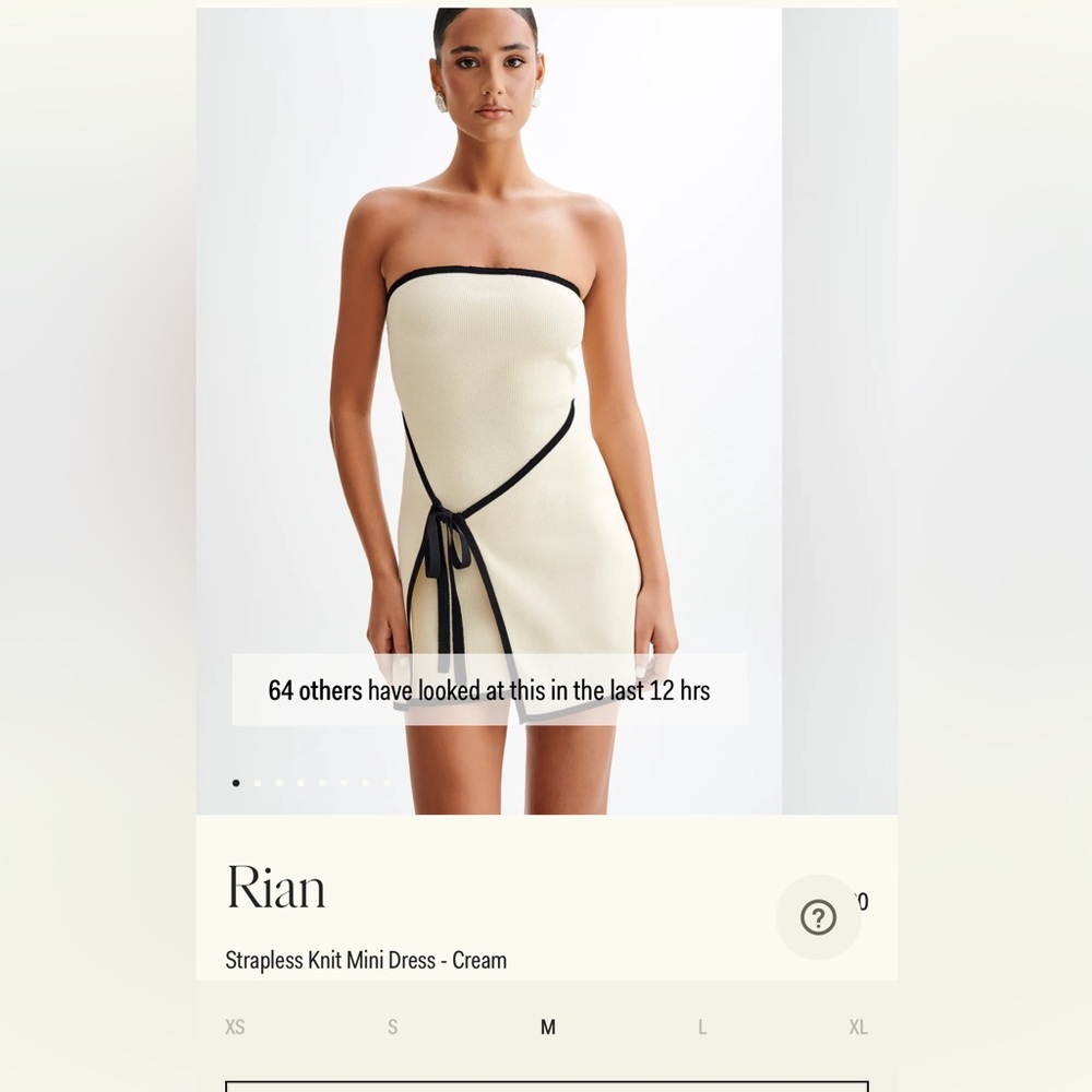 Meshki Rian Cream Strapless Dress